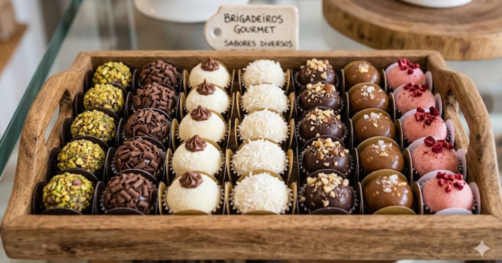 Bandeja com brigadeiros gourmet para vender