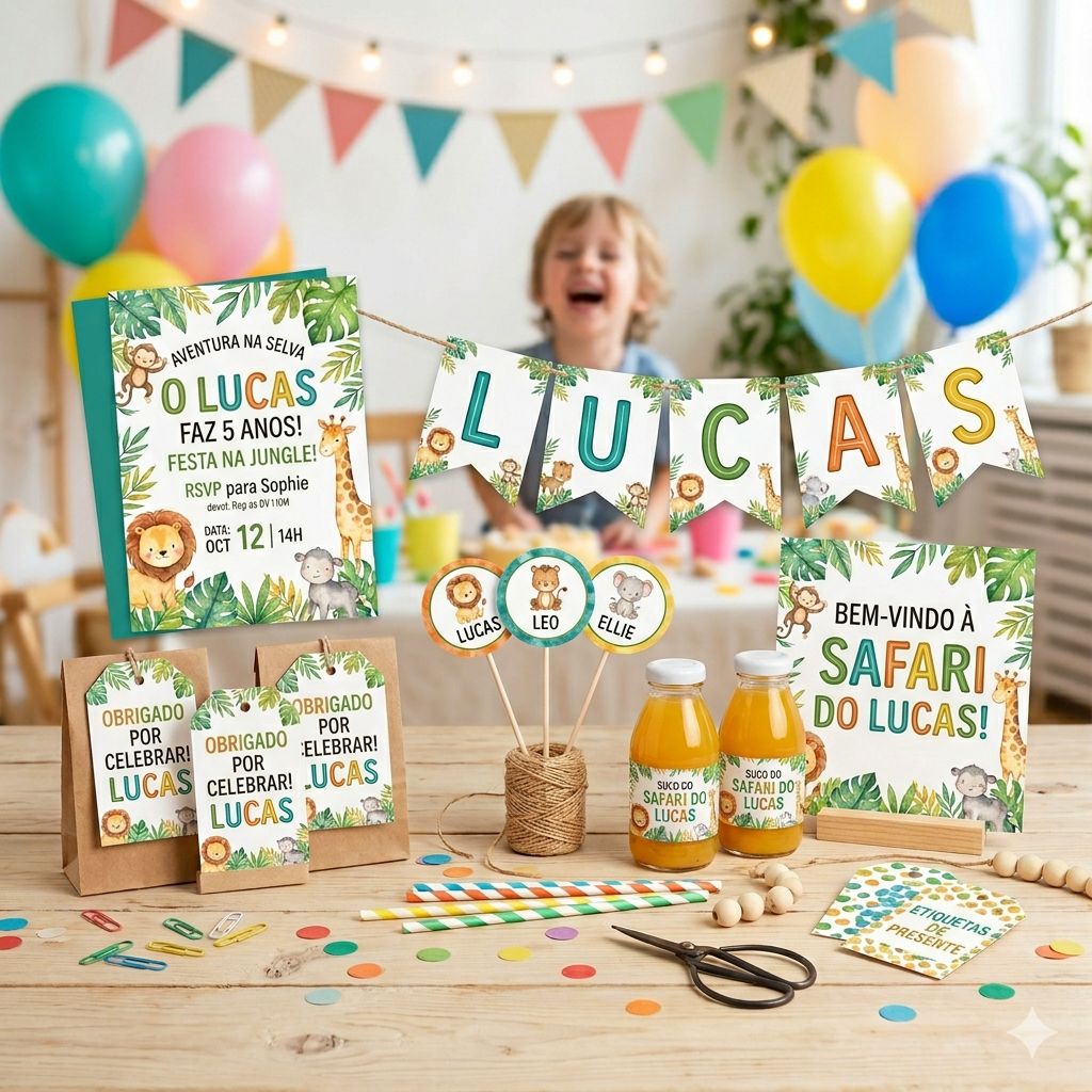 Produtos de papelaria personalizada festa infantil